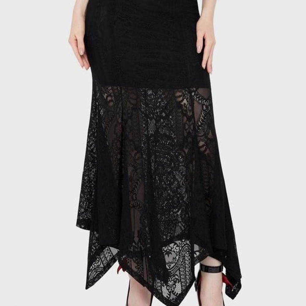 Killstar Belladona lace‎ maxi fairy skirt size XS NWT